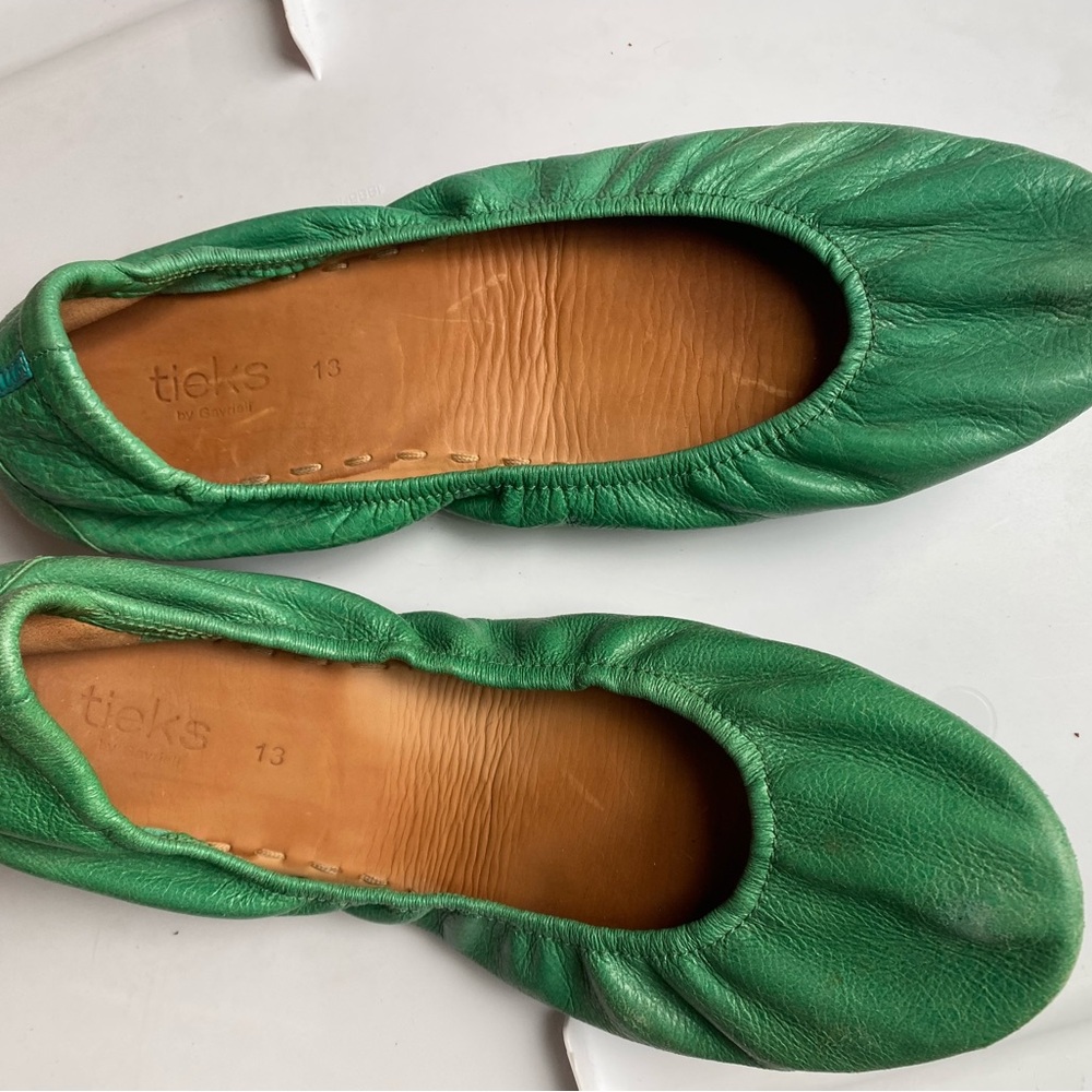 Tieks Emerald Green Leather Flats